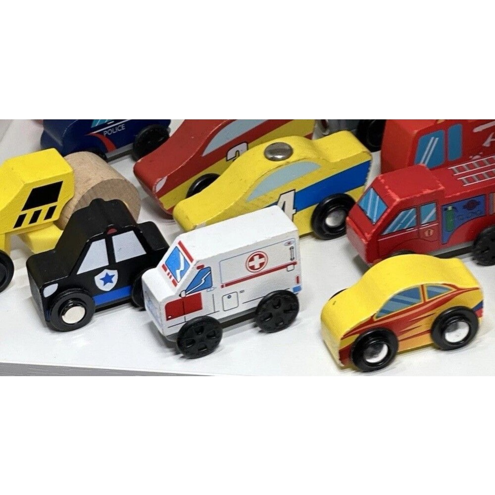 Montessori Wooden Toy Cars/Vehicles Lot of 11